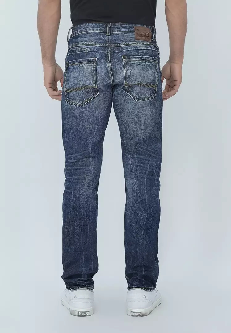 LGS - Celana Denim - Jeans - Perfect Fit - Washed - Whisker - Biru - JPF.492.P108.A685.C
