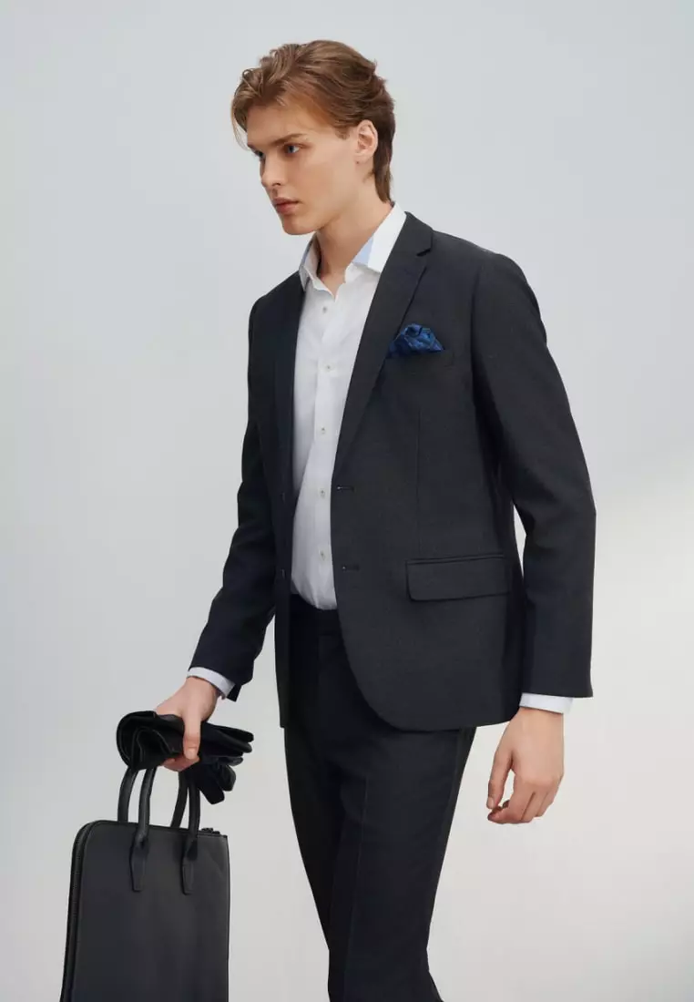Teflon Stain-Resistant & Easy Care Smart Fit Twill Suit Blazer