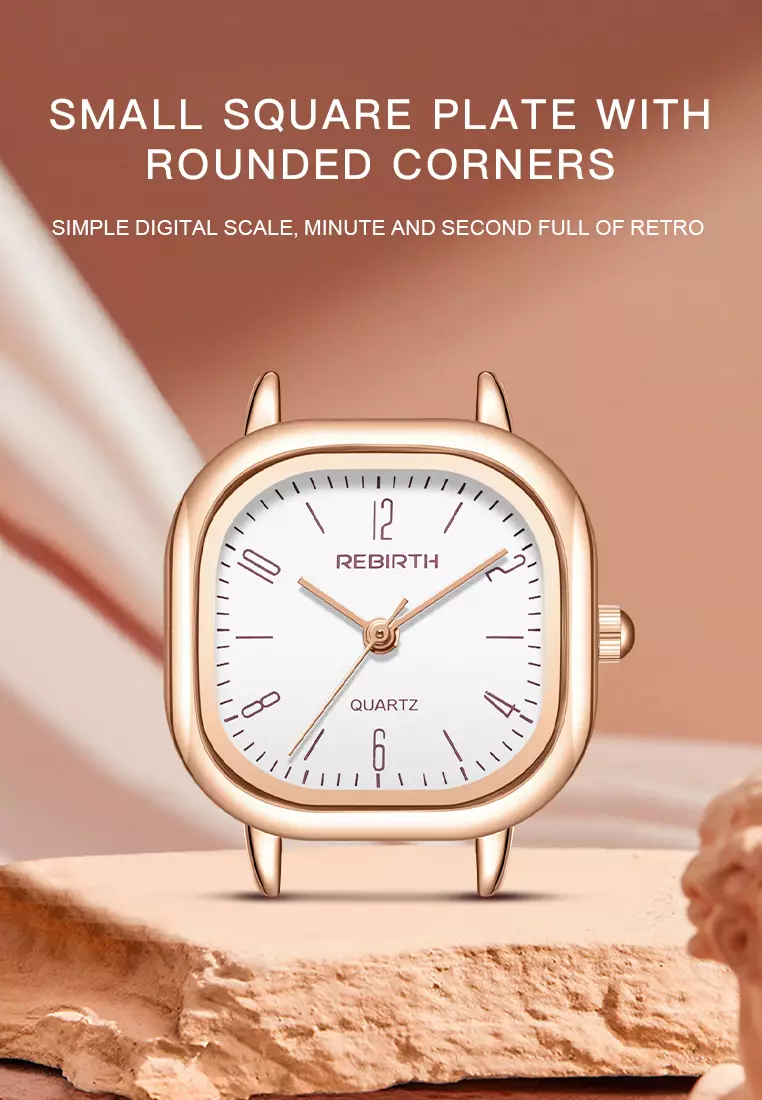 Jam Tangan Wanita Gaya Retro Korea untuk Bisnis Anti Air Jam Tangan Cewek Khaki