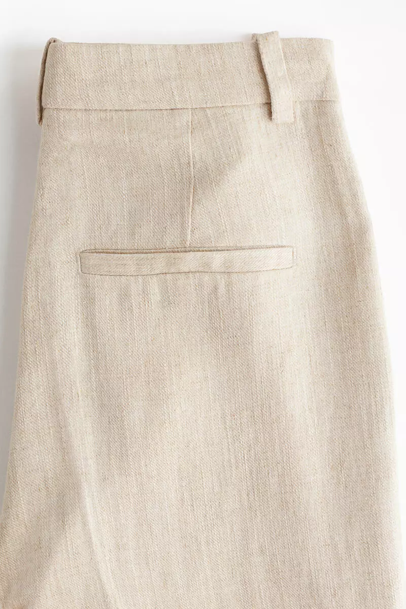 Linen-blend tailored trousers