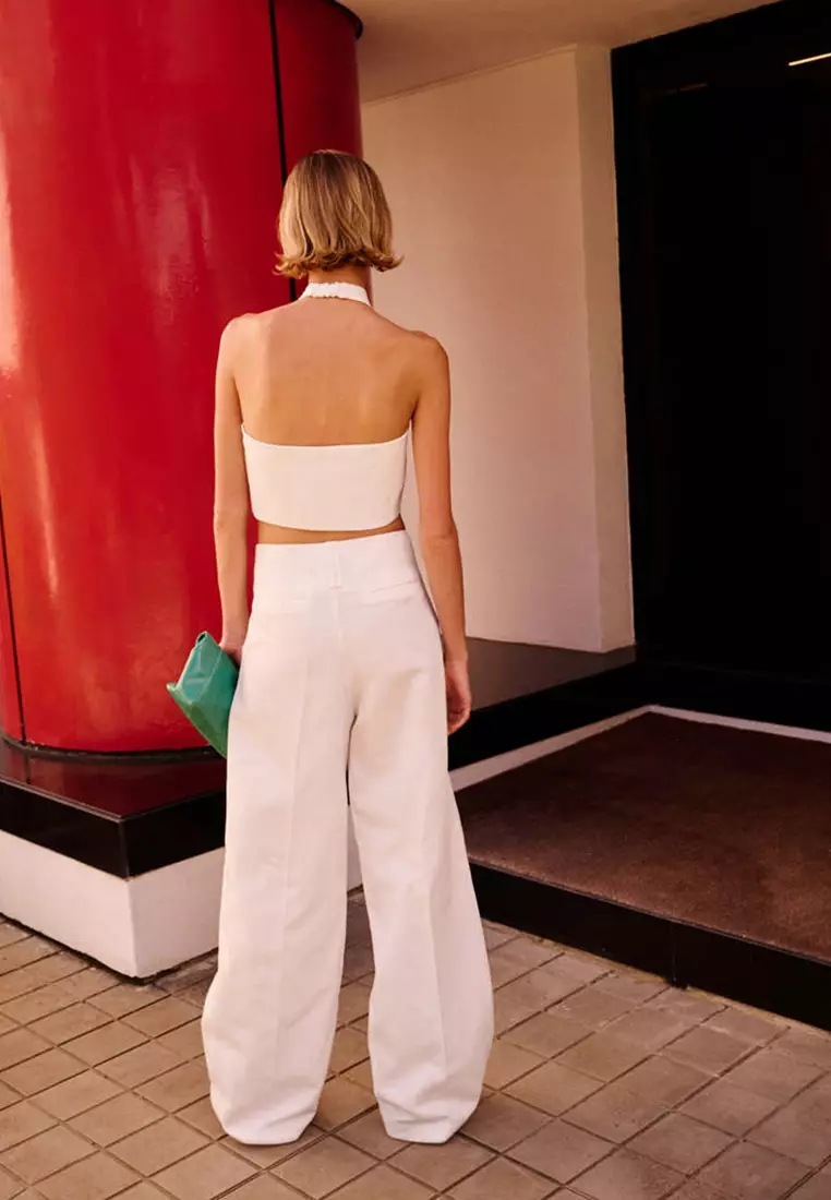 Crossed Halter Crop Top