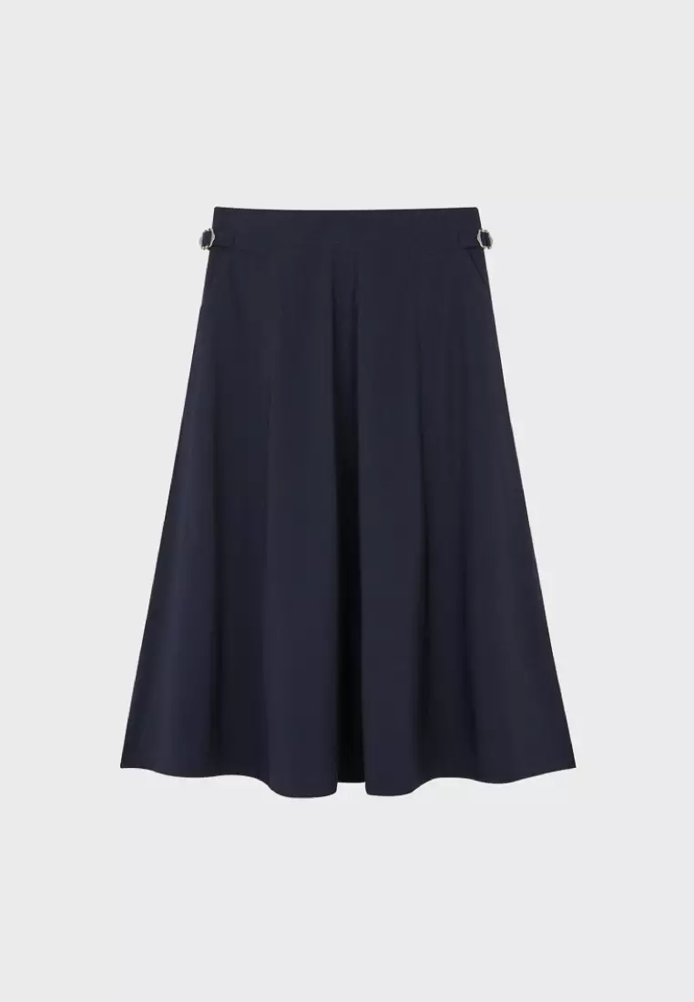 Navy Eight-Piece Cut Skirt