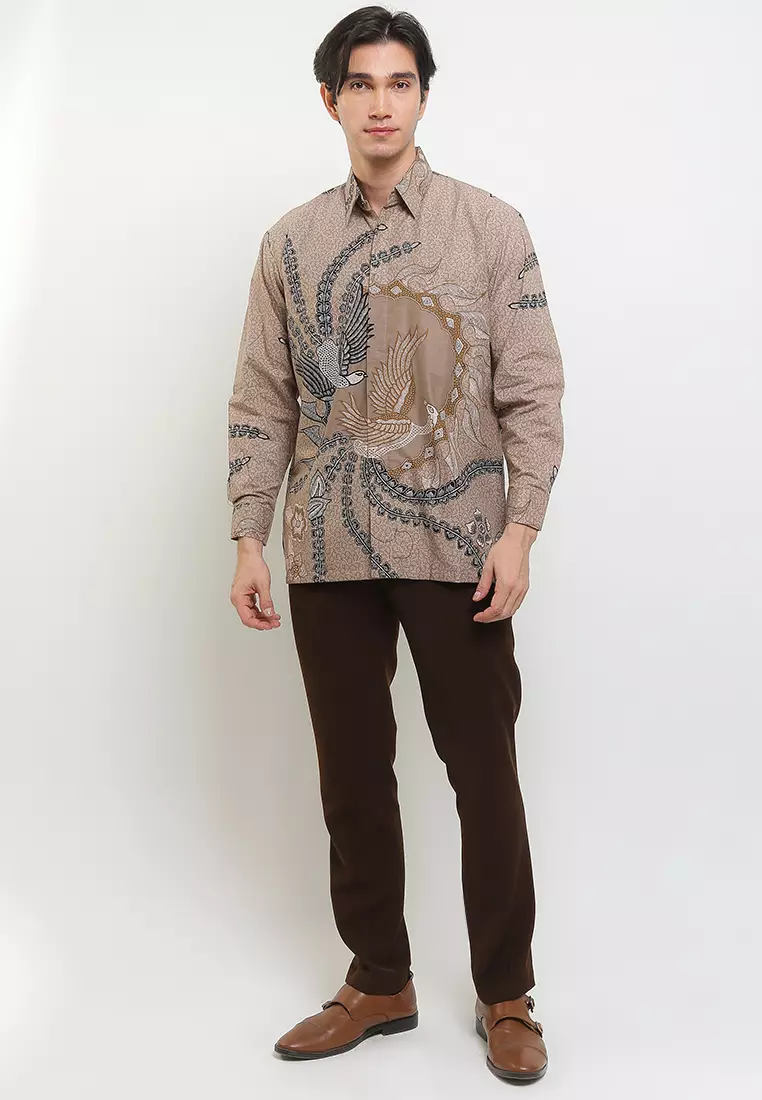 BATIK TALENTA EXCLUSIVE Lengan PANJANG KAKTUA CREAM KHAKI