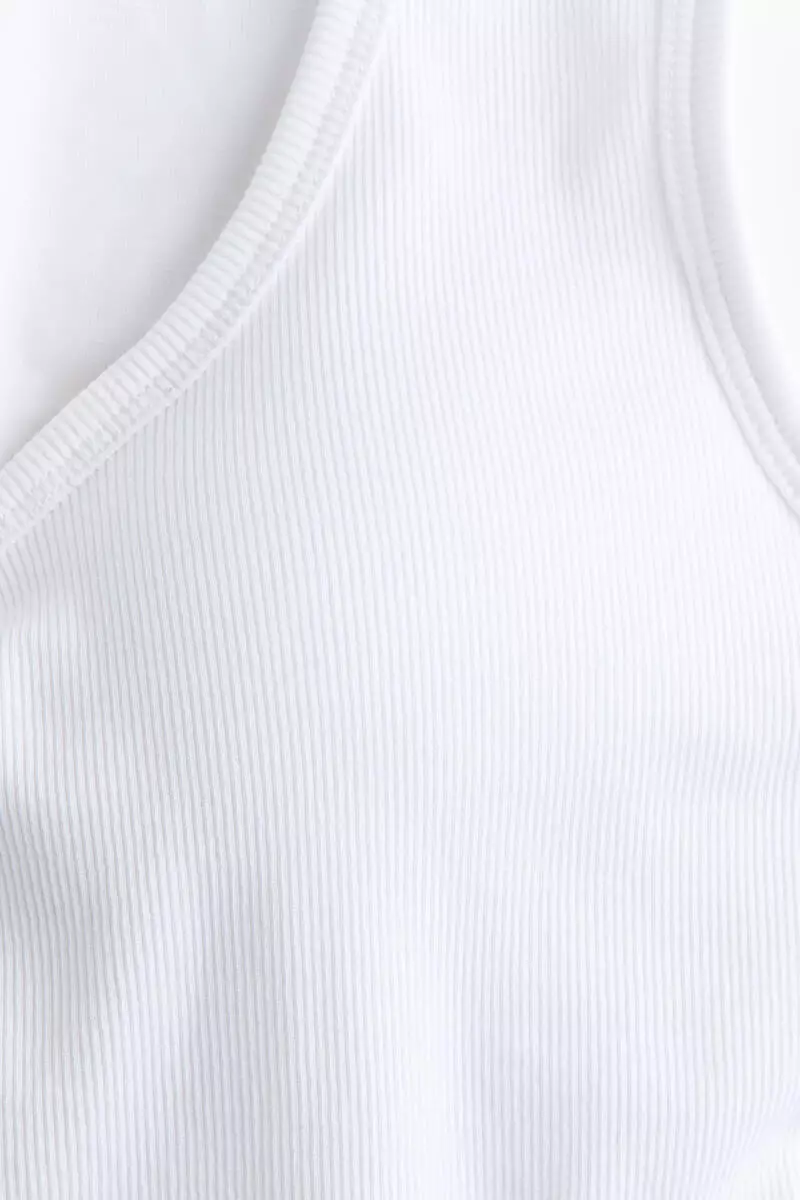 Integral-bra cotton vest top
