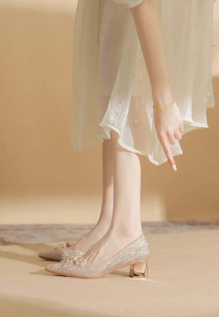 5CM Elegant Buckle Chunky Heel Shoes IF550-3