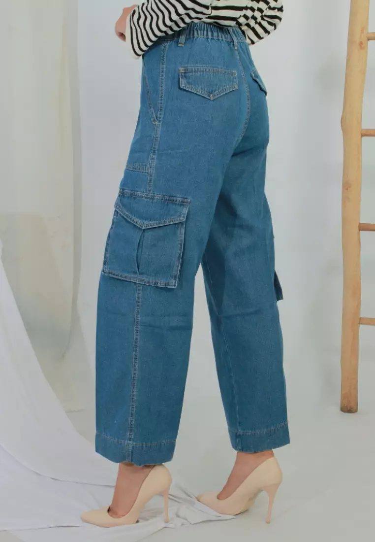 Jeidie Cargo Jeans in Blue