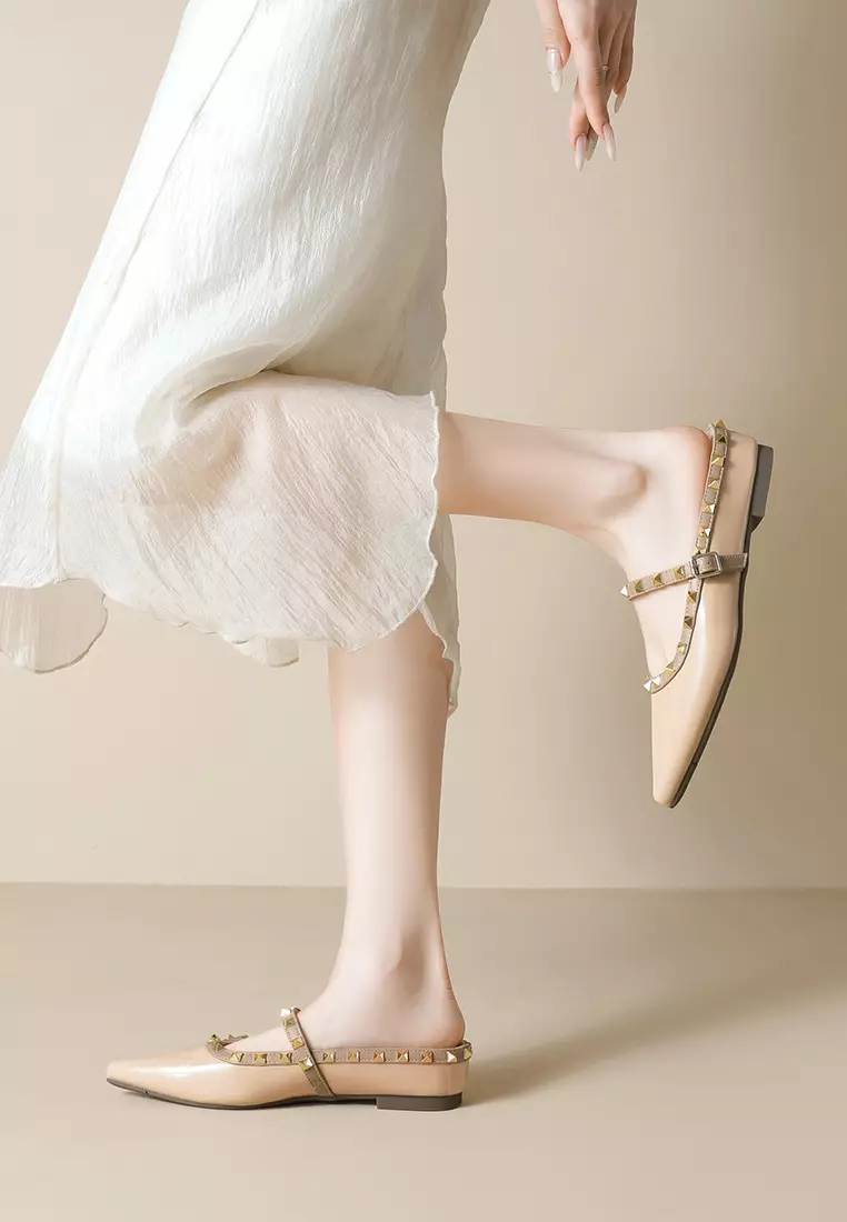 3CM 內增高鉚釘搭帶穆勒鞋 WW8916-6