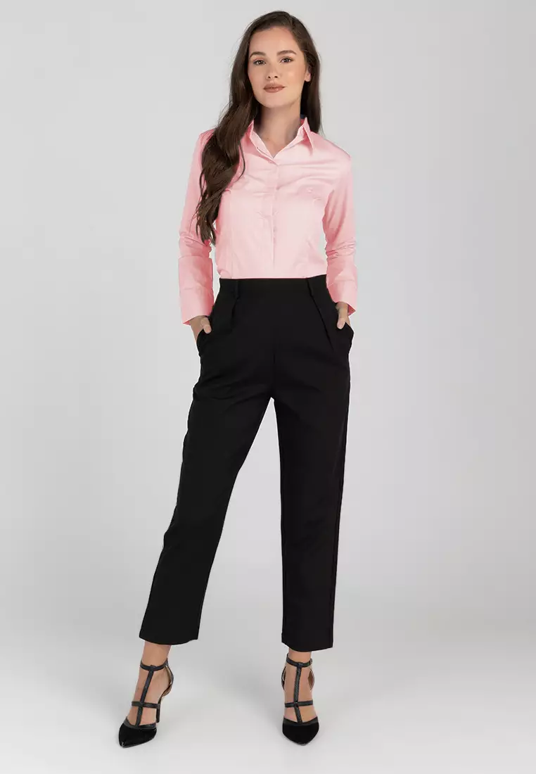 Della Long Sleeve Button Down Office Blouse