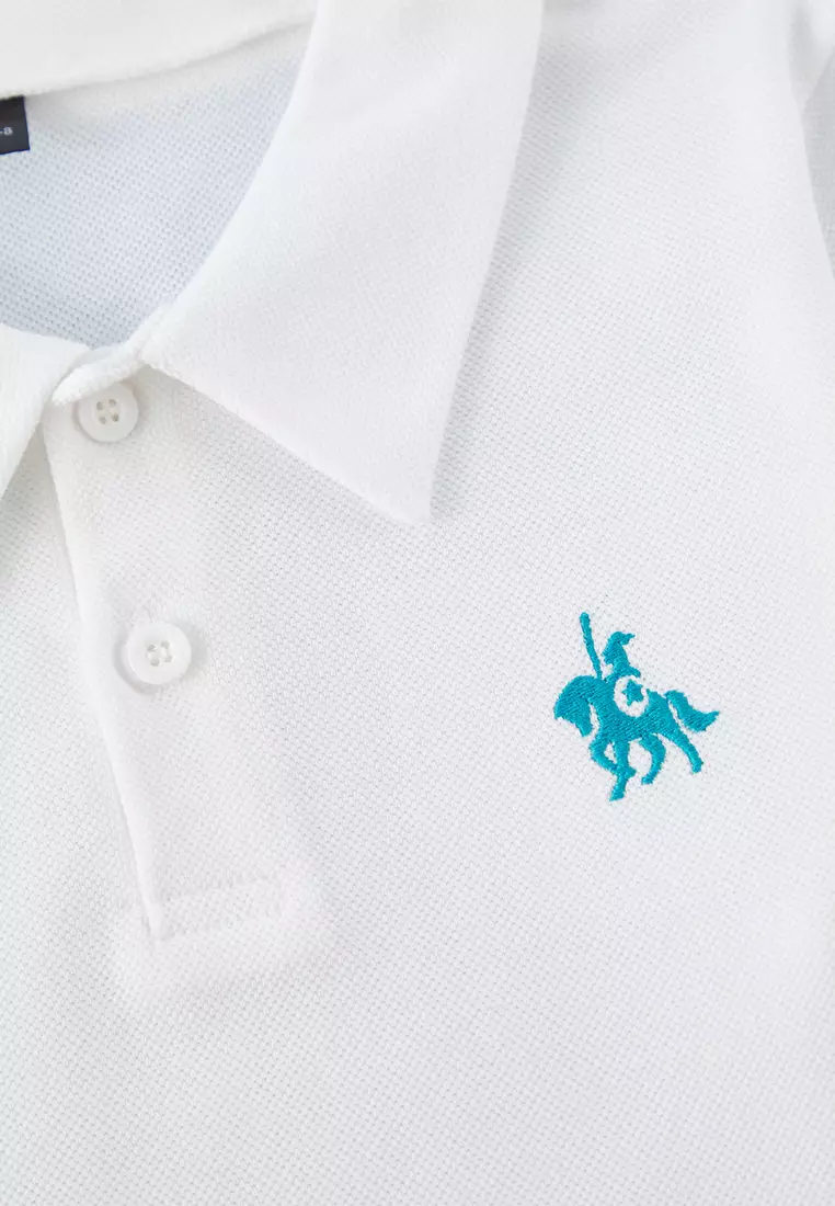 Ecru Boy 100% Cotton Embroidered Polo Neck Short Sleeve Textured Knitted T-Shirt Tkdss25Ts00081