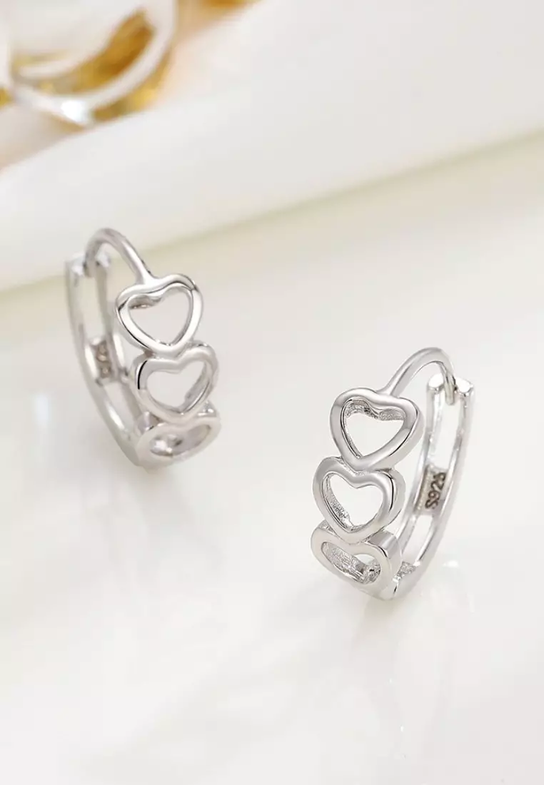 Buy XAFITI Set of Pair Earrings Sterling Silver Heart