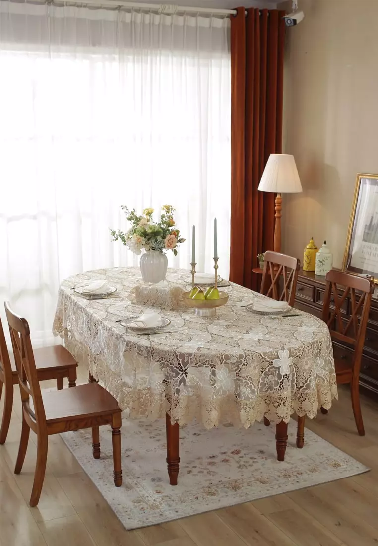 6 seater oval dining table cover deals