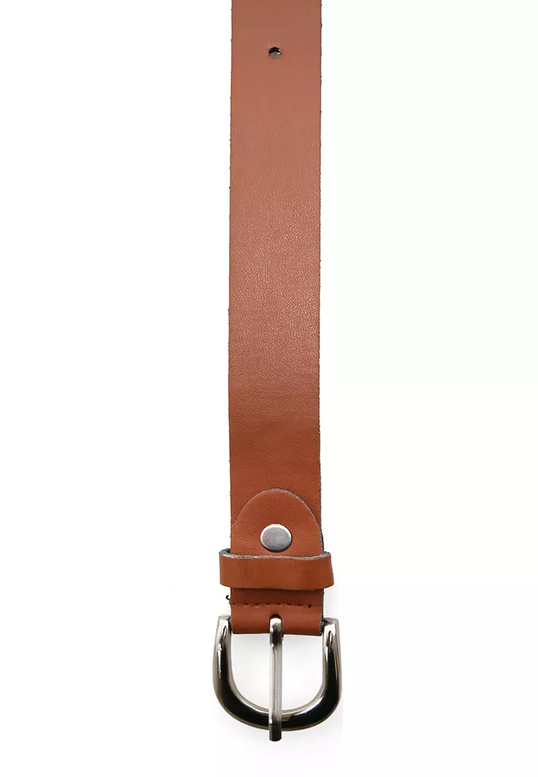 Imani Aksesoris Fashion Ikat Pinggang Wanita Belt Ring Square Material Leather ORIGINAL - Light Brown