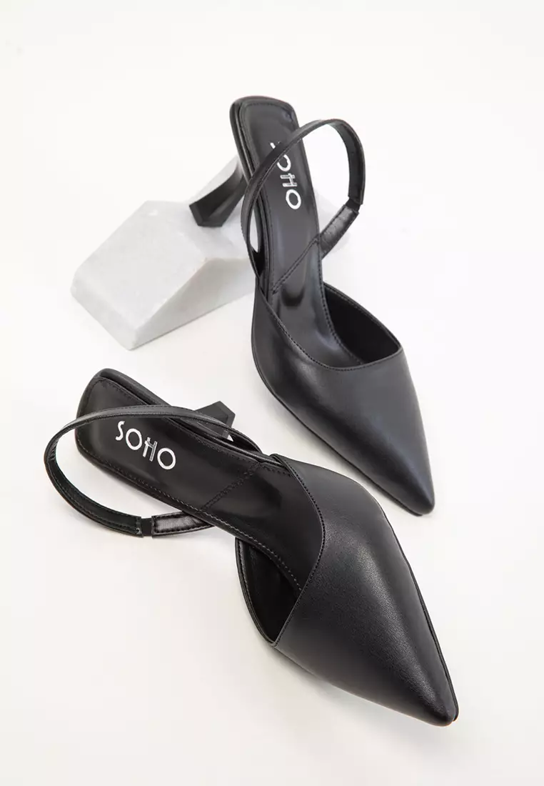 Black Women's Classic Heeled Shoes 20430