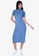 ZALORA BASICS blue Turtle Neck Knit Dress With Side Slits 0514AAA7690444GS_1