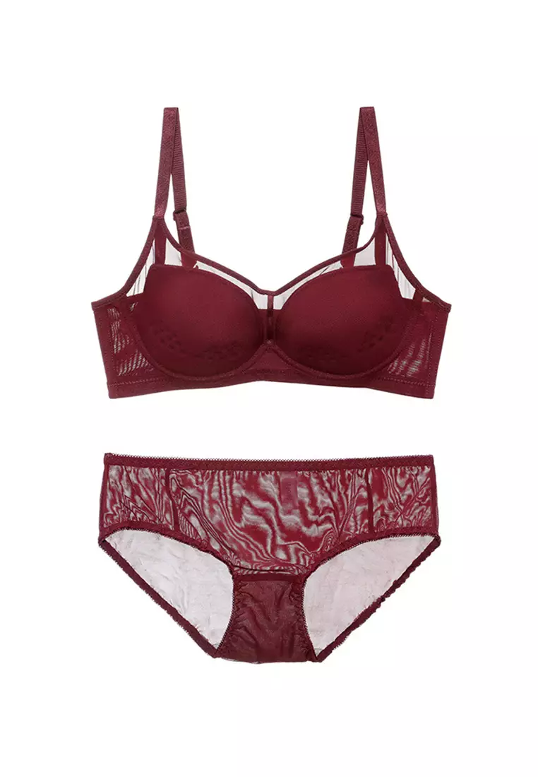 Buy online Red & Maroon Cotton Bikini from lingerie for Women by