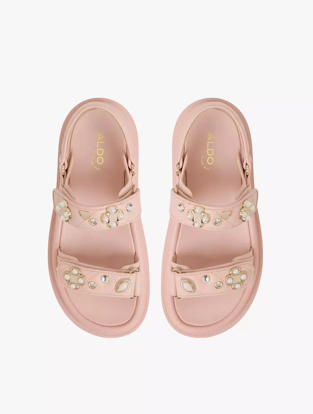 Aldo Gemima Footbed Sandals - Light Pink