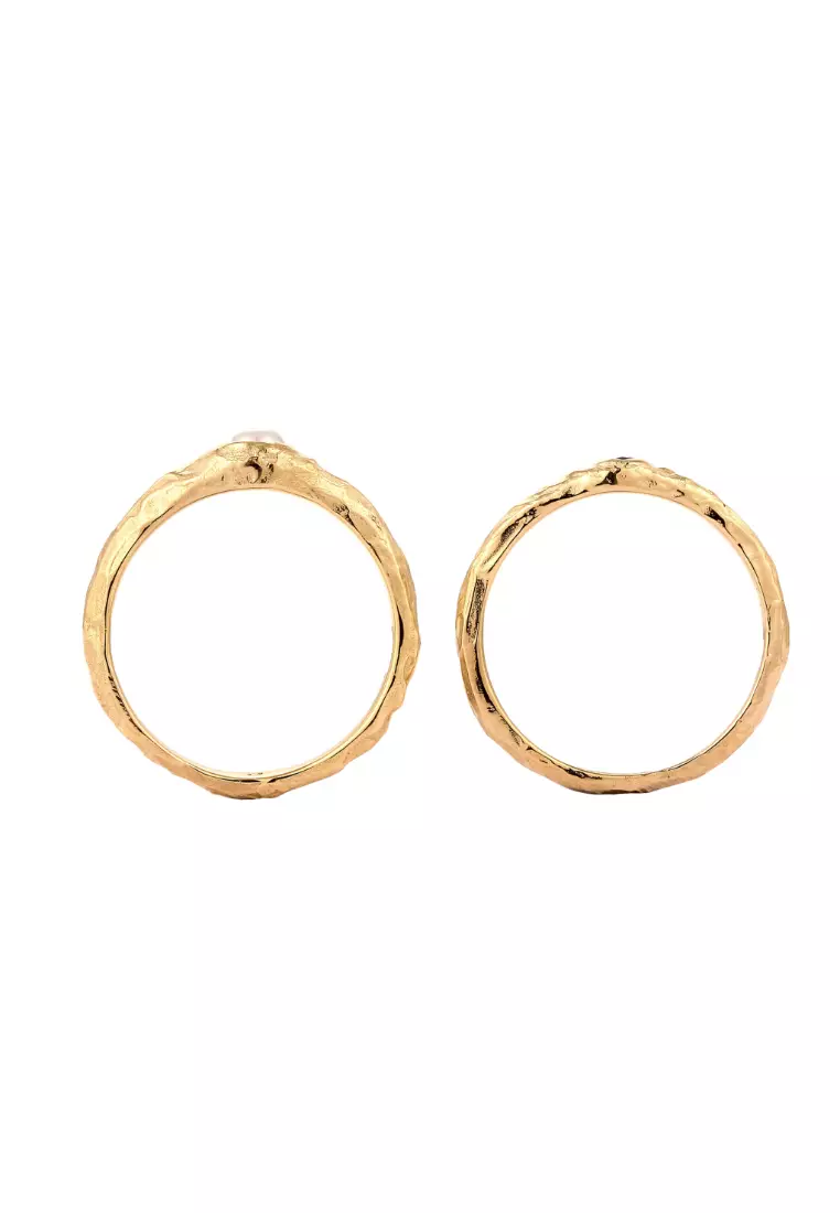 绿色淡水珍珠戒指套装