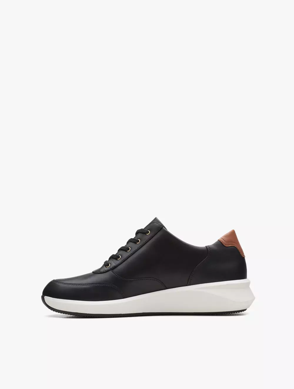 Clarks Un Rio Zip Women's Sneakers- Black Leather - Black