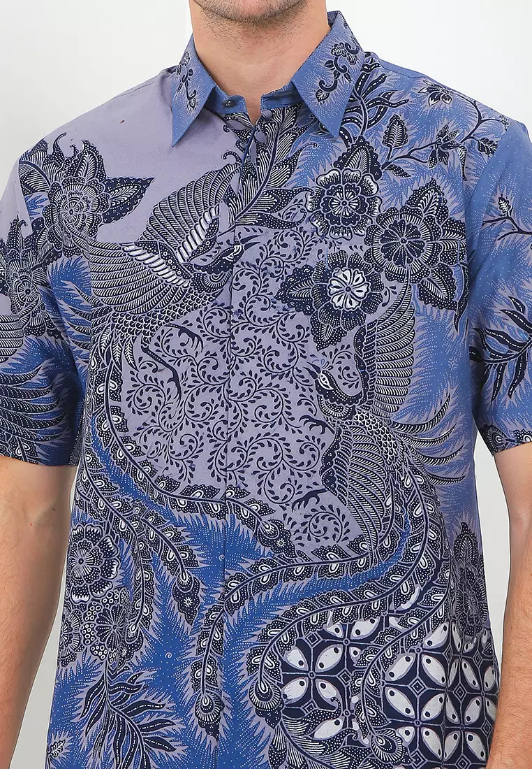 Kemeja Batik Pria Katun Motif Al Rasyidu Exclusive Premium Lengan Pendek