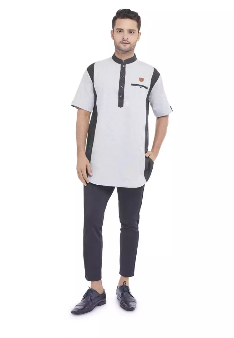 Zayidan Baju Koko Gamis Muslim Pria Raheel - Silver