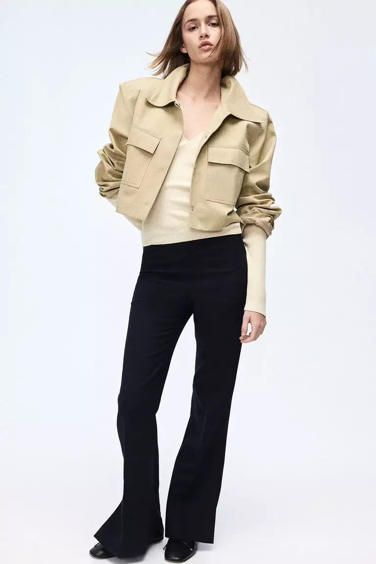 Rib-knit sweetheart-neck top