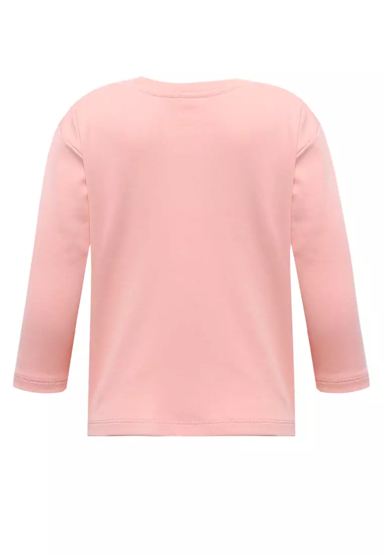 Qna Girl Glossy T-shirt Panjang Anak Pink Salem