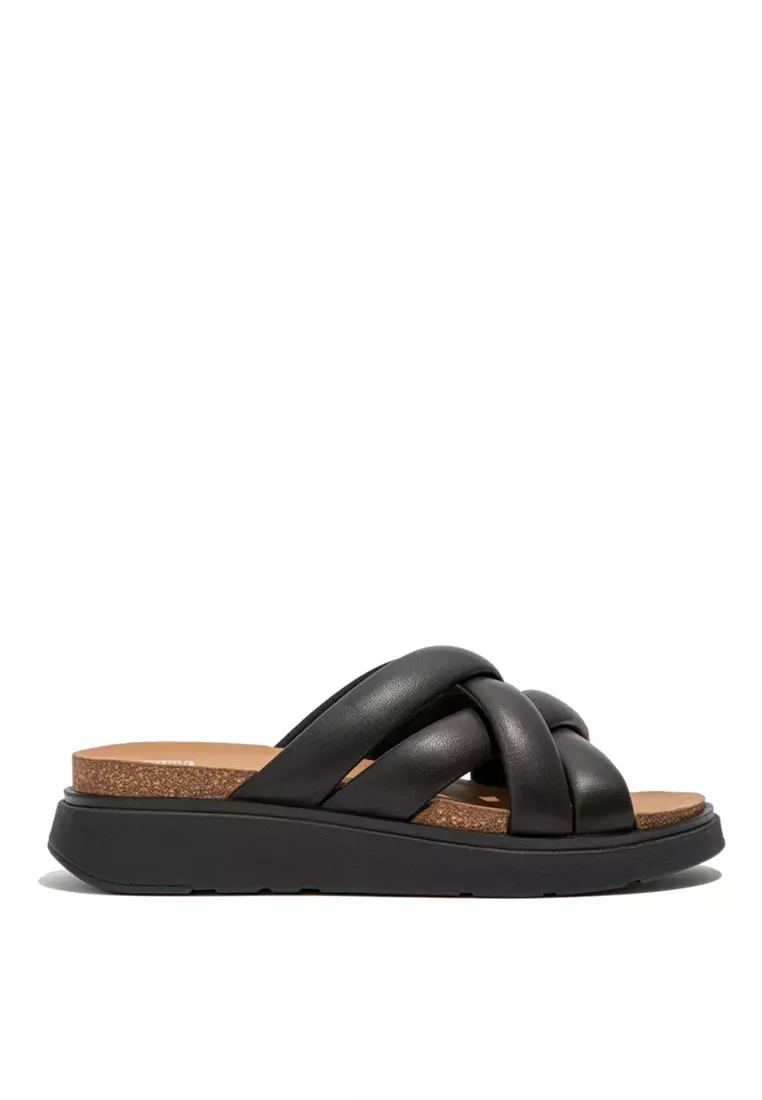 Fitflop Women Gen-Ff Padded-Strap Leather Slides |HN2-090| All Black