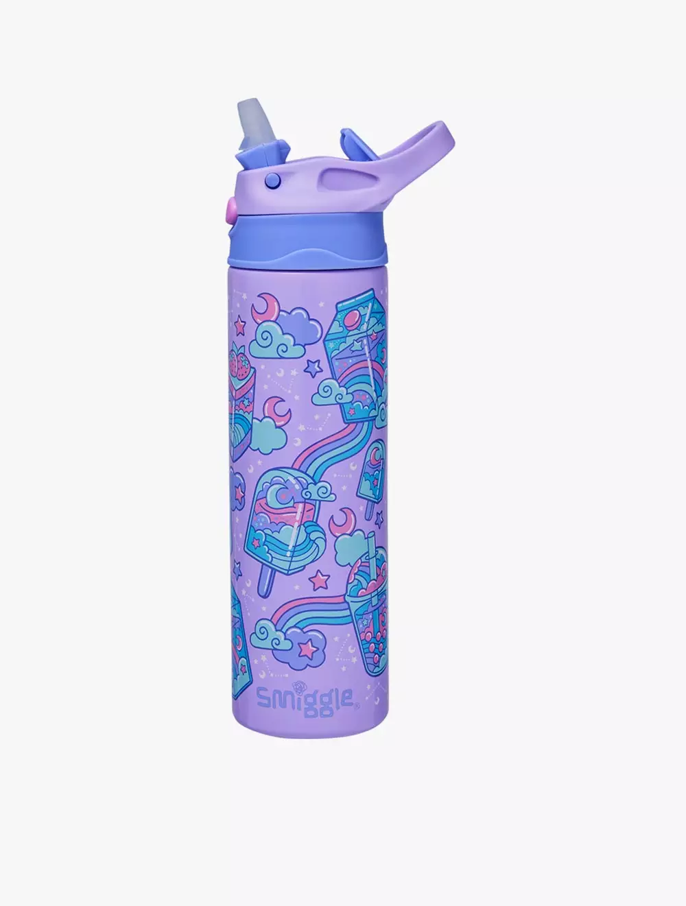 Smiggle Trailblazer Stainless Steel Flip Drink Bottle 520Ml - IGL457117LIL
