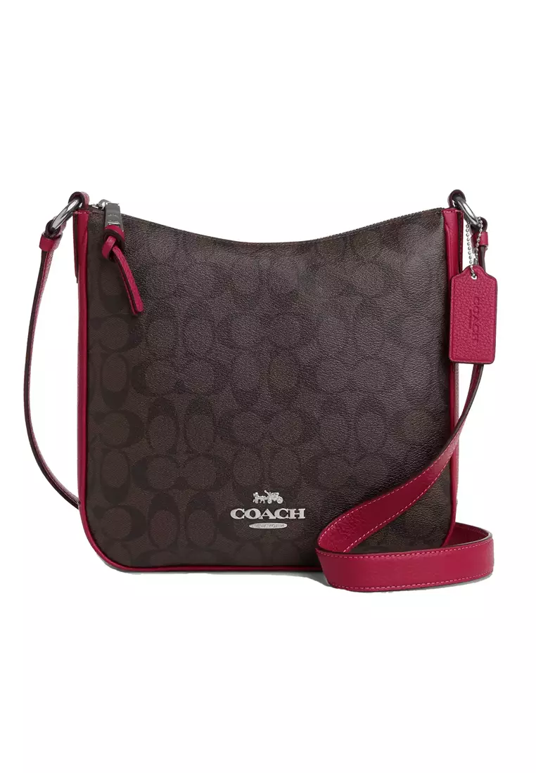 Buy COACH Coach Ellie File Bag In Signature Canvas Brown/Bright Violet