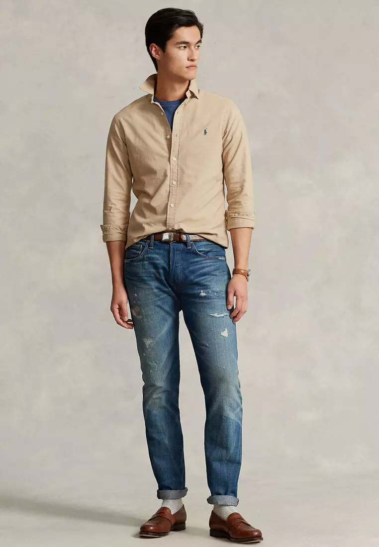 Classic Fit Garment-Dyed Oxford Long Sleeve Shirt