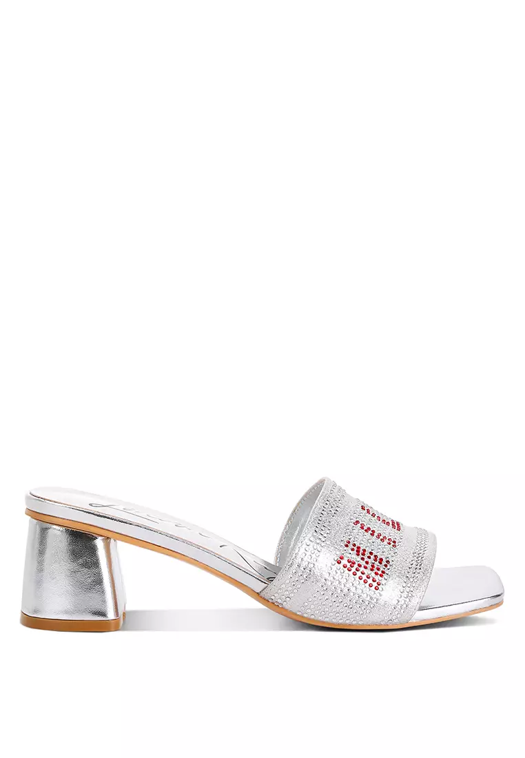 Discount on London Rag  shoes - SKU: Silver Rhinestone Embellished Milan Sandals