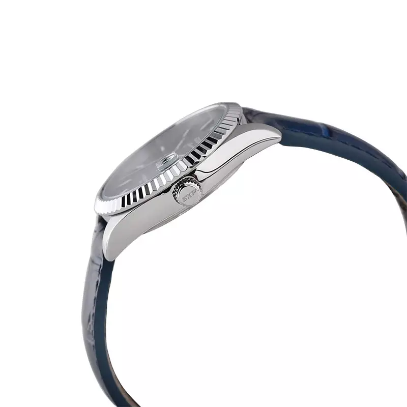 Jam Tangan Wanita Expedition Glamour E 6865 LD LSSBU Ladies Blue Dial Blue Leather Strap