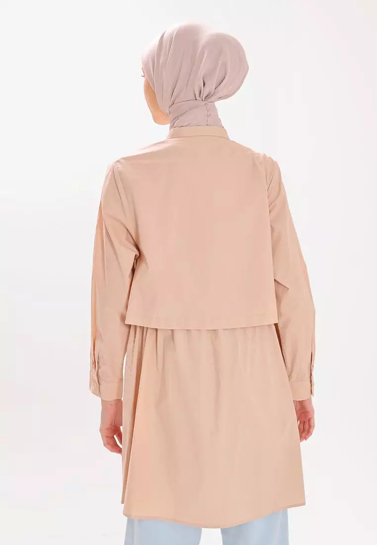 Ria Miranda Beige Pink Kiva Tunic
