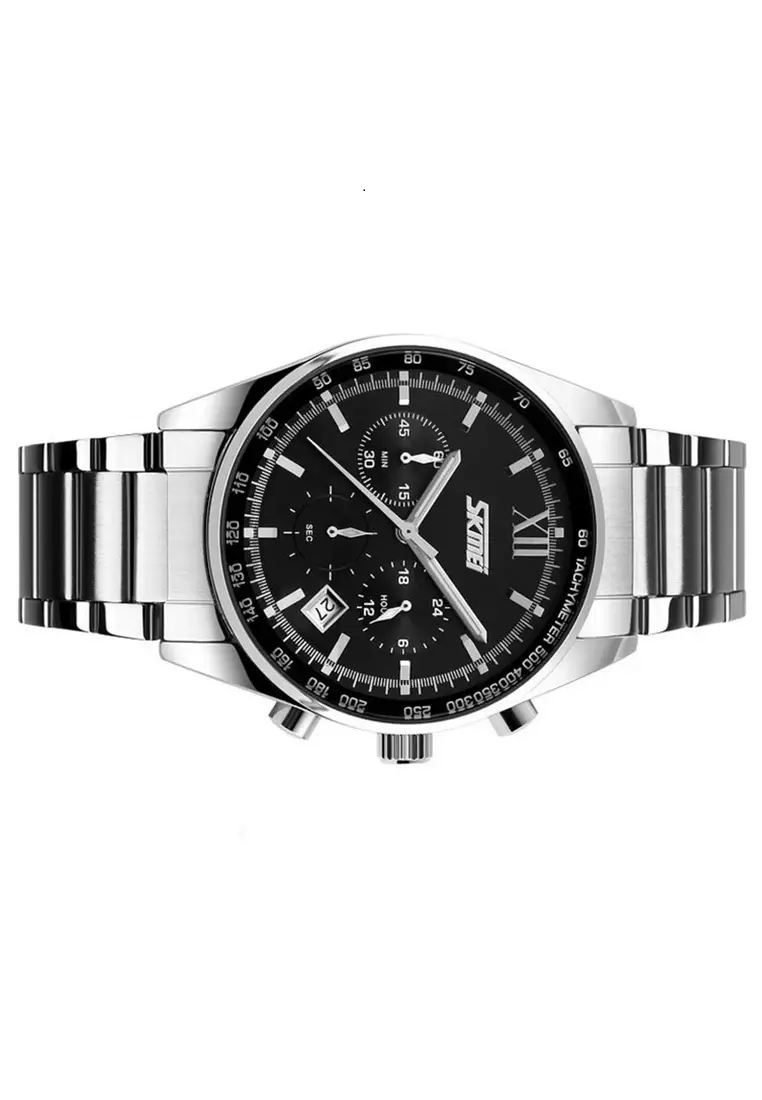 Jam Tangan Analog Pria Casual Waterproof Stainless Steel Strap LL77 ORIGINAL