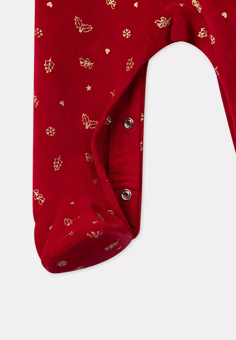 Velvet Romper Pyjamas with Headband