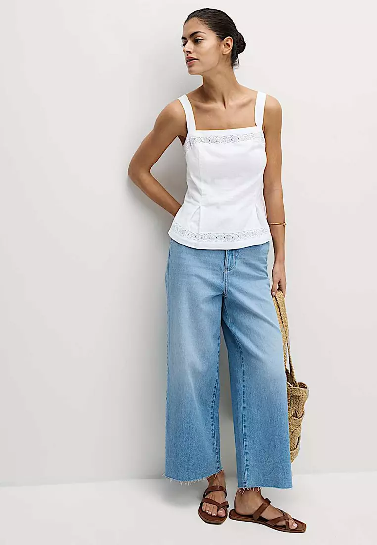 Linen Rich Strappy Cami Top