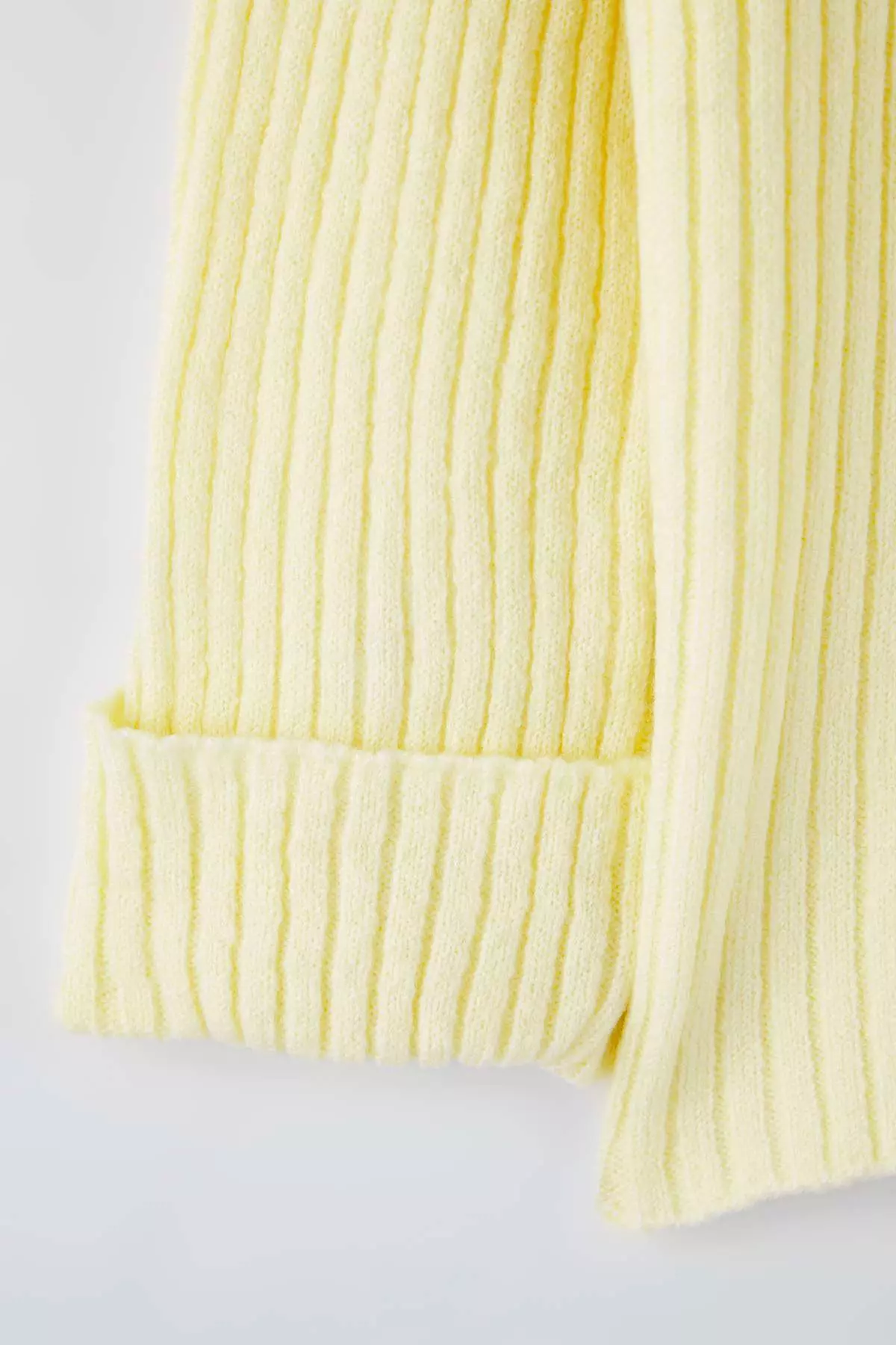 Yellow Soft Textured Stand Collar Knitwear Cardigan