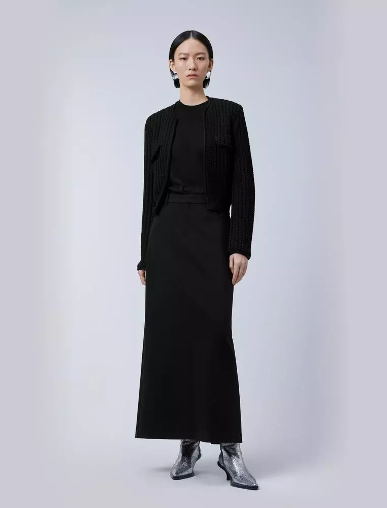 修身短款開襟毛衫