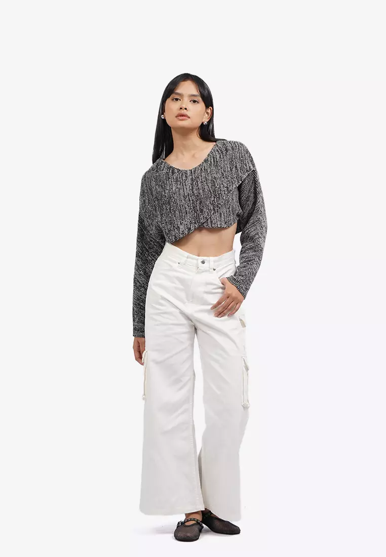 Overlap Long Sleeve Knit Top