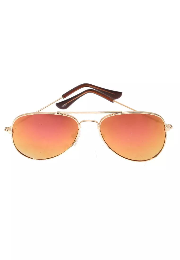Ulrico Kacamata Anak Unisex Sunglasses Kids Aviator Mirror Lens Material Alloy ORIGINAL - Yellow