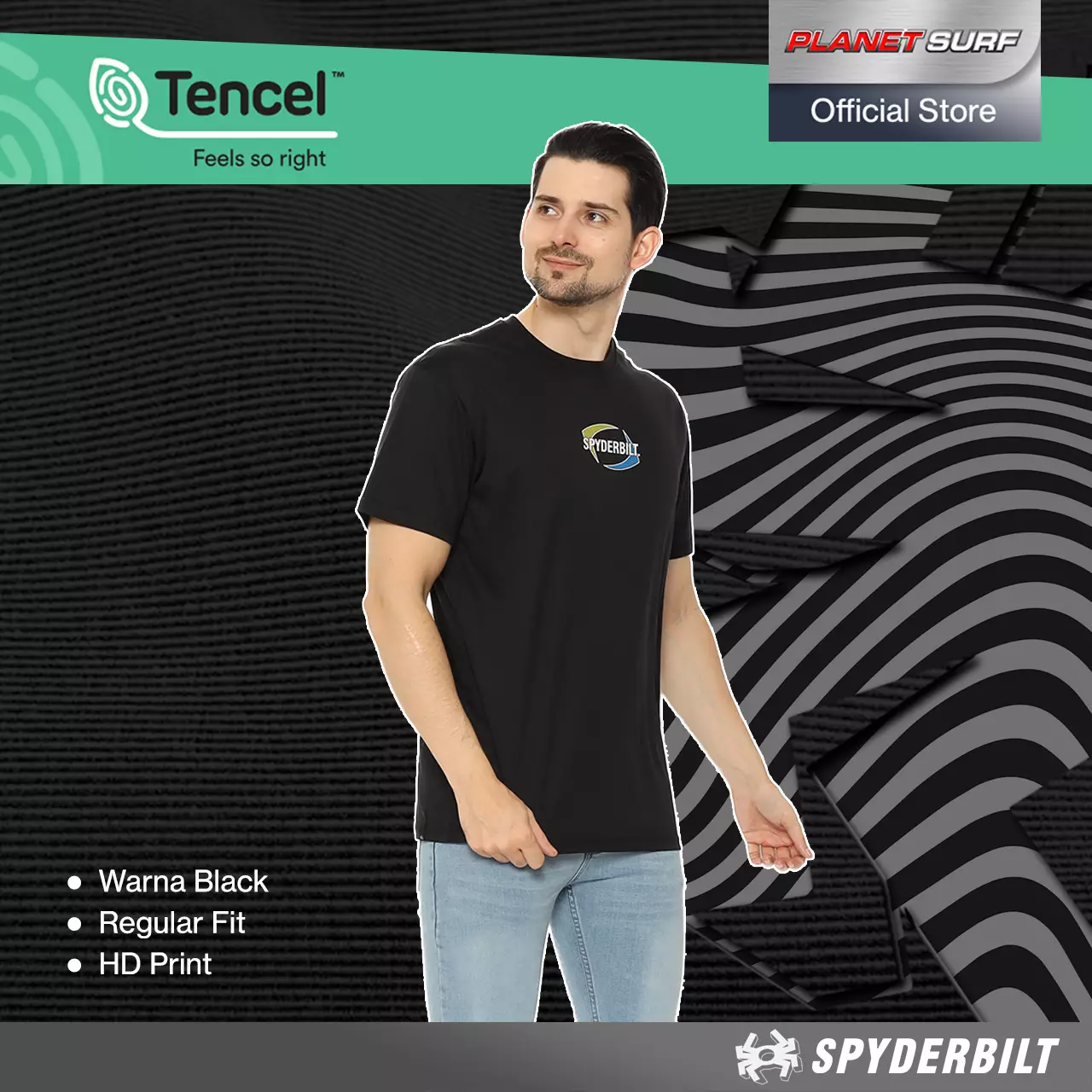Spyderbilt Kaos Lengan Pendek Pria Spydof Tencel Men Tee Planet Surf
