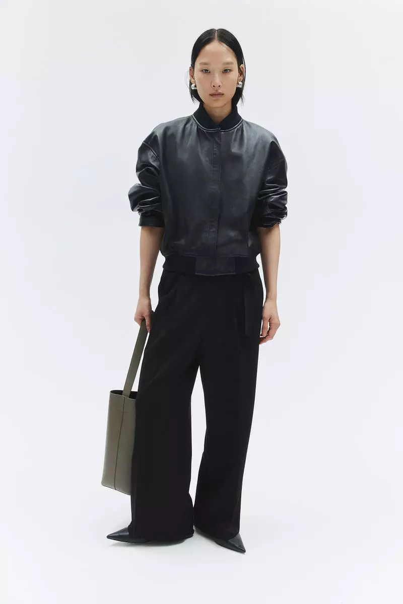 Wide belted trousers