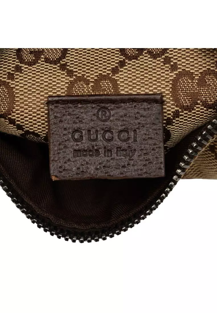 Pre-Loved Gucci Gg Canvas Web Double Pocket Belt Bag
