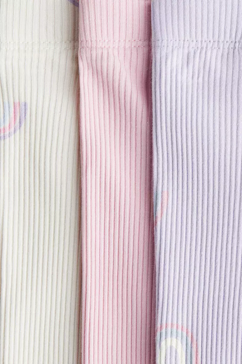 3-pack ribbed cotton leggings