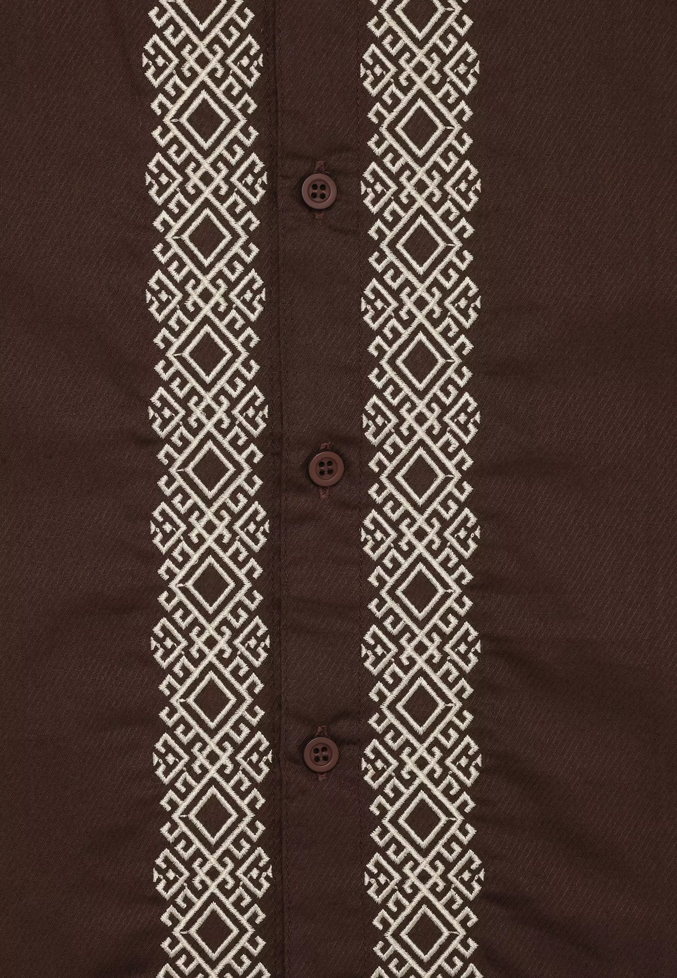 Baju Koko Set Anak Laki Bordir Square Dark Brown - AMAZING