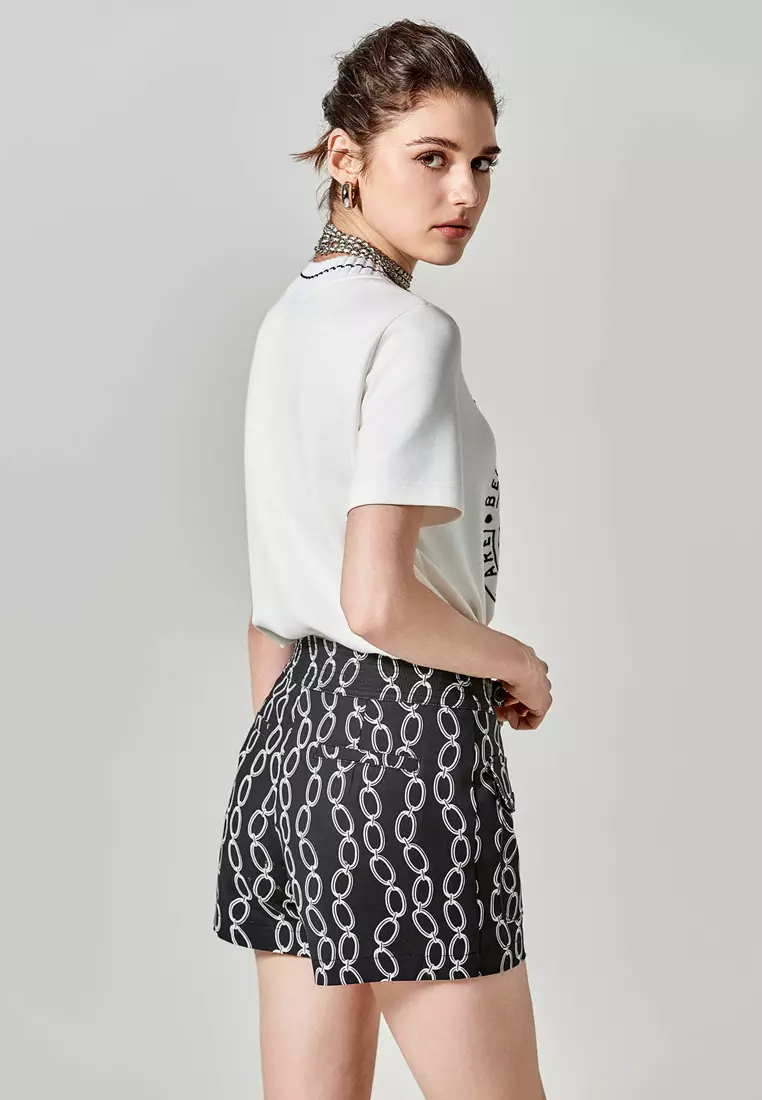 Printed Chain Graphic Shorts