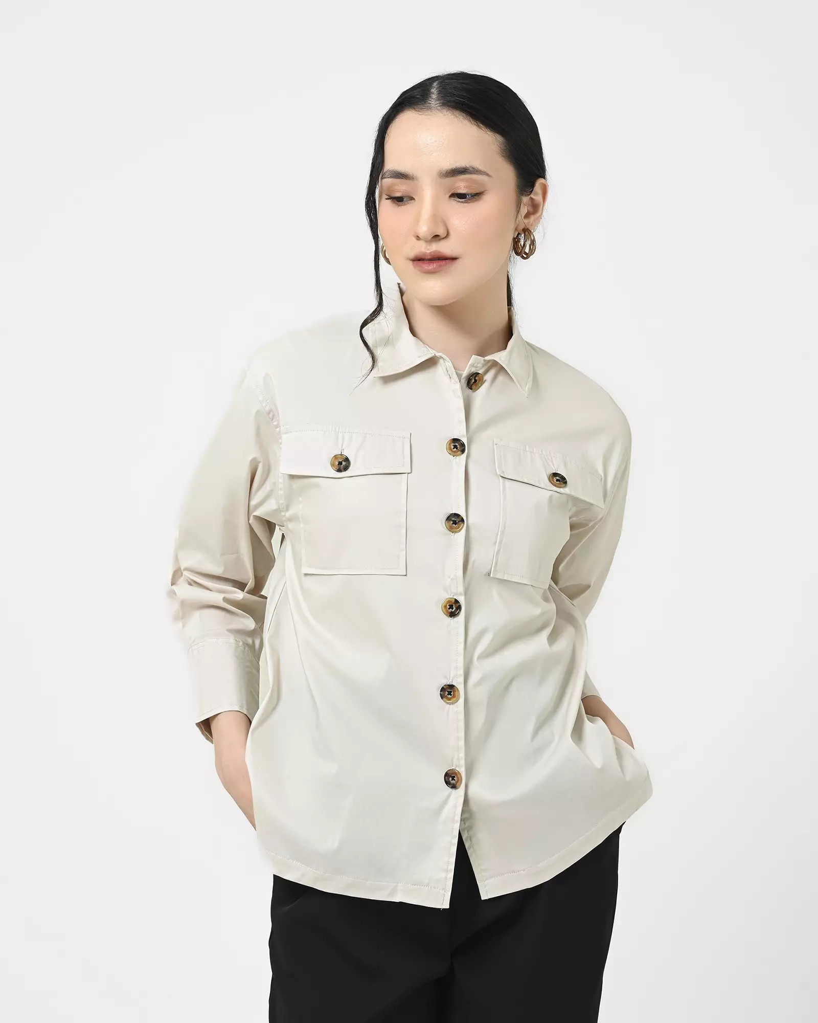 Geulis.id AGARA SHIRT - Beige