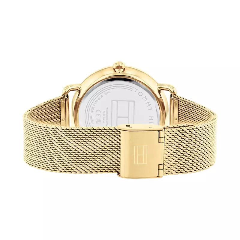 Jam Tangan Wanita Tommy Hilfiger Lily 1782663 Ladies Brown Dial Gold Stainless Steel Mesh Strap