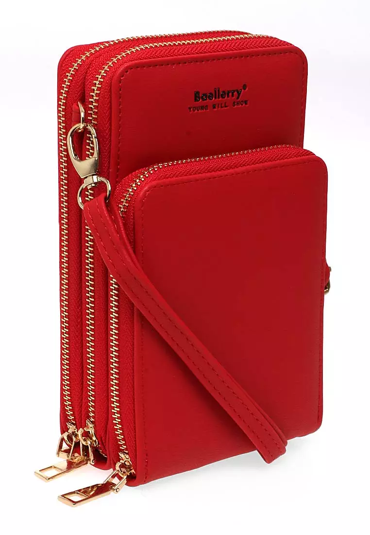 Sling Bag Tas Selempang Wanita Dompet Multifungsi 3 Zipper Material Leather Kulit ORIGINAL