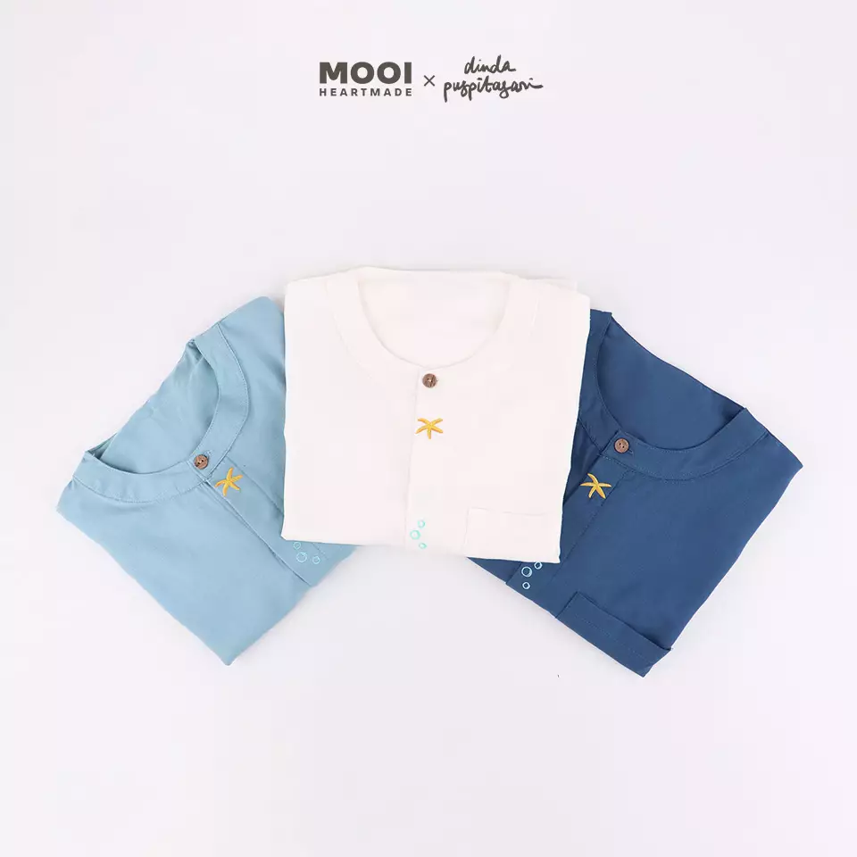 Mooi X Dinda Puspitasari Kemeja Dewasa Glen Pocket Shirt Adult - White